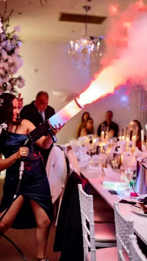 CO₂ RGB LED Machine Gun — Click & Fire event services, Crete