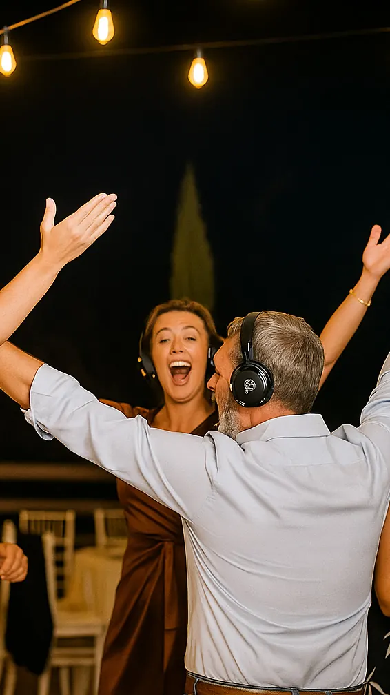 Silent Disco Headphones — Click & Fire event services, Crete